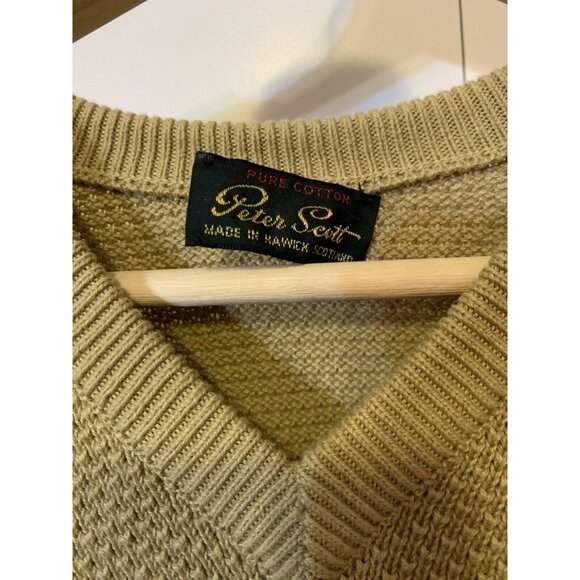 Peter Scott Men’s Sz XL Gold Pure Cotton Sweater Made‎ In Scotland - Picture 2 of 9